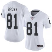Wholesale Cheap Nike Raiders #81 Tim Brown White Women's Stitched NFL Vapor Untouchable Limited Jersey