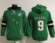 Wholesale Cheap Dallas Stars #9 Mike Modano Green Women's Old Time Heidi NHL Hoodie