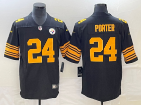 Wholesale Cheap Men\'s Pittsburgh Steelers #24 Joey Porter Jr. Black 2023 Draft Color Rush Limited Stitched Jersey