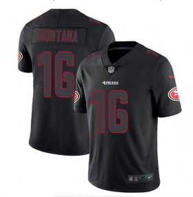 Cheap Men\'s San Francisco 49ers #16 Joe Montana Black Impact Limited Stitched Jersey