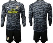 Wholesale Cheap Real Madrid Blank Black Goalkeeper Long Sleeves Soccer Club Jersey
