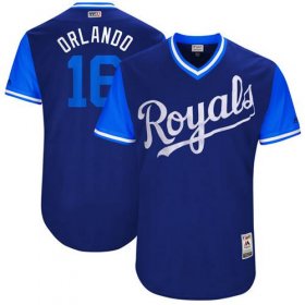 Wholesale Cheap Royals #16 Paulo Orlando Navy \"Orlando\" Players Weekend Authentic Stitched MLB Jersey