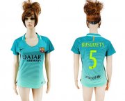 Wholesale Cheap Women's Barcelona #5 Busquets Sec Away Soccer Club Jersey