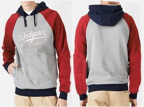Wholesale Cheap Los Angeles Dodgers Pullover Hoodie Grey & Red