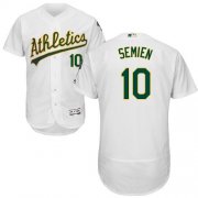 Wholesale Cheap Athletics #10 Marcus Semien White Flexbase Authentic Collection Stitched MLB Jersey