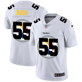 Wholesale Cheap Pittsburgh Steelers #55 Devin Bush White Men\'s Nike Team Logo Dual Overlap Limited NFL Jersey
