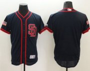 Wholesale Cheap Padres Blank Navy Blue Fashion Stars & Stripes Flexbase Authentic Stitched MLB Jersey