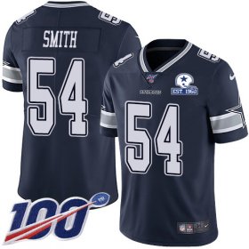 Wholesale Cheap Nike Cowboys #54 Jaylon Smith Navy Blue Team Color Men\'s Stitched With Established In 1960 Patch NFL 100th Season Vapor Untouchable Limited Jersey