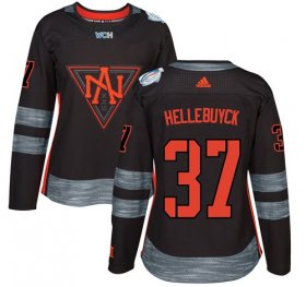 Wholesale Cheap Team North America #37 Connor Hellebuyck Black 2016 World Cup Women\'s Stitched NHL Jersey