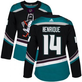 Wholesale Cheap Adidas Ducks #14 Adam Henrique Black/Teal Alternate Authentic Women\'s Stitched NHL Jersey