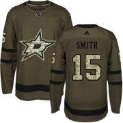 Wholesale Cheap Adidas Stars #15 Bobby Smith Green Salute to Service Stitched NHL Jersey