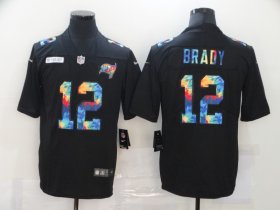 Wholesale Cheap Men\'s Tampa Bay Buccaneers #12 Tom Brady Multi-Color Black 2020 NFL Crucial Catch Vapor Untouchable Nike Limited Jersey