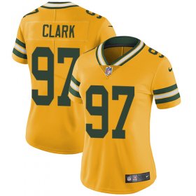 Wholesale Cheap Nike Packers #97 Kenny Clark Yellow Women\'s Stitched NFL Limited Rush Jersey
