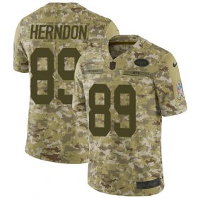 Wholesale Cheap Nike Jets #89 Chris Herndon Camo Men\'s Stitched NFL Limited 2018 Salute To Service Jersey