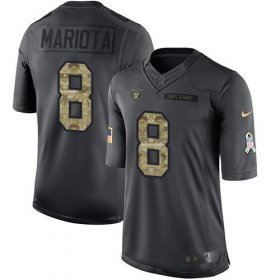 Wholesale Cheap Nike Raiders #8 Marcus Mariota Black Men\'s Stitched NFL Limited 2016 Salute to Service Jersey