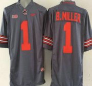 Wholesale Cheap Ohio State Buckeyes #1 Baxton Miller Gray 2015 College Football Nike Limited Jersey