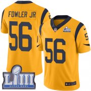 Wholesale Cheap Nike Rams #56 Dante Fowler Jr Gold Super Bowl LIII Bound Men's Stitched NFL Limited Rush Jersey