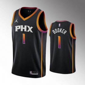 Wholesale Cheap Men\'s Phoenix Suns #1 Devin Booker Balck Stitched Basketball Jersey
