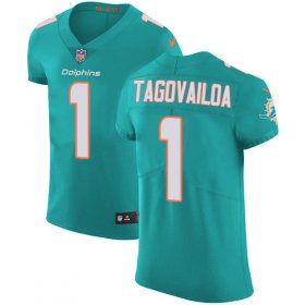 Wholesale Cheap Nike Dolphins #1 Tua Tagovailoa Aqua Green Team Color Men\'s Stitched NFL Vapor Untouchable Elite Jersey