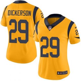 Wholesale Cheap Nike Rams #29 Eric Dickerson Gold Women\'s Stitched NFL Limited Rush Jersey