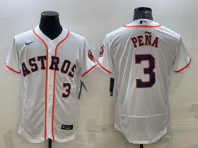 Wholesale Cheap Men\'s Houston Astros #3 Jeremy Pena White Stitched MLB Flex Base Nike Jersey