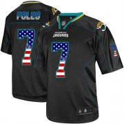 Wholesale Cheap Nike Jaguars #7 Nick Foles Black Men's Stitched NFL Elite USA Flag Fashion Jersey