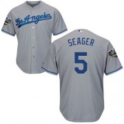 Wholesale Cheap Dodgers #5 Corey Seager Grey Cool Base 2018 World Series Stitched Youth MLB Jersey