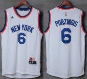 Wholesale Cheap Knicks #6 Kristaps Porzingis New White Stitched NBA Jersey