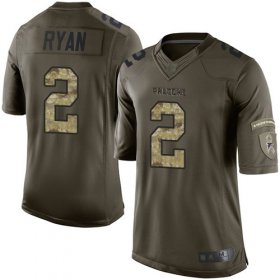 Wholesale Cheap Nike Falcons #2 Matt Ryan Green Men\'s Stitched NFL Limited 2015 Salute to Service Jersey