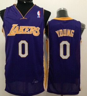 Wholesale Cheap Los Angeles Lakers #0 Nick Young Purple Swingman Jersey