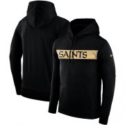 Wholesale Cheap Men's New Orleans Saints Nike Black Sideline Team Performance Pullover Hoodie