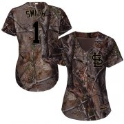 Wholesale Cheap Cardinals #1 Ozzie Smith Camo Realtree Collection Cool Base Women's Stitched MLB Jersey