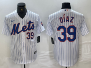 Cheap Men's New York Mets #39 Edwin Diaz Number White Stitched Cool Base Nike Jersey