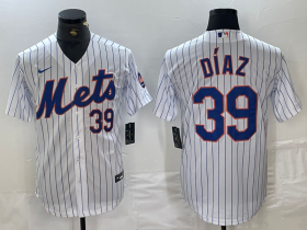 Cheap Men\'s New York Mets #39 Edwin Diaz Number White Stitched Cool Base Nike Jersey