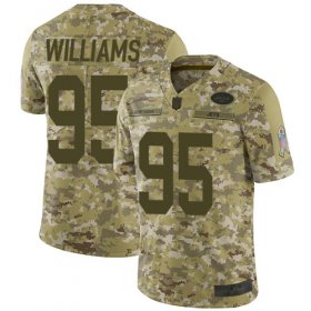 Wholesale Cheap Nike Jets #95 Quinnen Williams Camo Men\'s Stitched NFL Limited 2018 Salute To Service Jersey