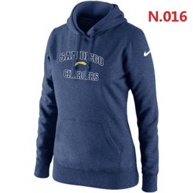 Wholesale Cheap Women\'s Nike San Diego Chargers Heart & Soul Pullover Hoodie Dark Blue
