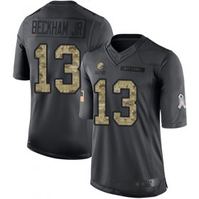 Wholesale Cheap Nike Browns #13 Odell Beckham Jr Black Men\'s Stitched NFL Limited 2016 Salute to Service Jersey