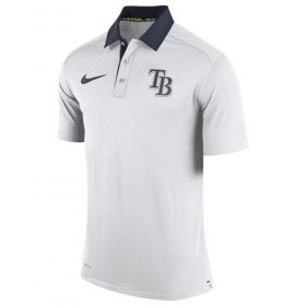 Wholesale Cheap Men\'s Tampa Bay Rays Nike White Authentic Collection Dri-FIT Elite Polo