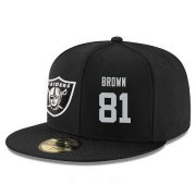 Wholesale Cheap Oakland Raiders #81 Tim Brown Snapback Cap NFL Player Black with Silver Number Stitched Hat