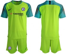 Wholesale Cheap Chelsea Blank Shiny Green Goalkeeper Soccer Club Jersey