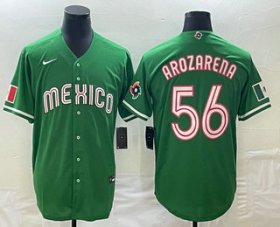 Cheap Men\'s Mexico Baseball #56 Randy Arozarena 2023 Green World Classic Stitched Jersey