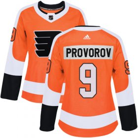 Wholesale Cheap Adidas Flyers #9 Ivan Provorov Orange Home Authentic Women\'s Stitched NHL Jersey