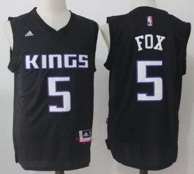 Wholesale Cheap Men\'s Sacramento Kings #5 De\'Aaron Fox Black Fashion Stitched NBA adidas Revolution 30 Swingman Jersey
