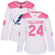 Wholesale Cheap Adidas Lightning #24 Ryan Callahan White/Pink Authentic Fashion Women's Stitched NHL Jersey