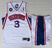 Wholesale Cheap Philadelphia 76ers #3 Allen Iverson White 10th Throwback Soul Swingman NBA Jersey Short Suits