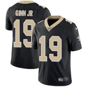 Wholesale Cheap Nike Saints #19 Ted Ginn Jr Black Team Color Men\'s Stitched NFL Vapor Untouchable Limited Jersey
