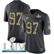 Wholesale Cheap Nike Chiefs #97 Alex Okafor Black Super Bowl LIV 2020 Youth Stitched NFL Limited 2016 Salute to Service Jersey