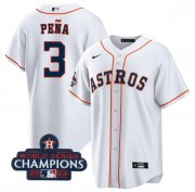 Wholesale Cheap Men's Houston Astros #3 Jeremy Pena White 2022 World Series Champions Cool Base Stitched Baseball Jersey