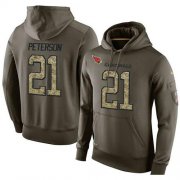 Wholesale Cheap NFL Men's Nike Arizona Cardinals #21 Patrick Peterson Stitched Green Olive Salute To Service KO Performance Hoodie