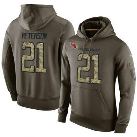 Wholesale Cheap NFL Men\'s Nike Arizona Cardinals #21 Patrick Peterson Stitched Green Olive Salute To Service KO Performance Hoodie